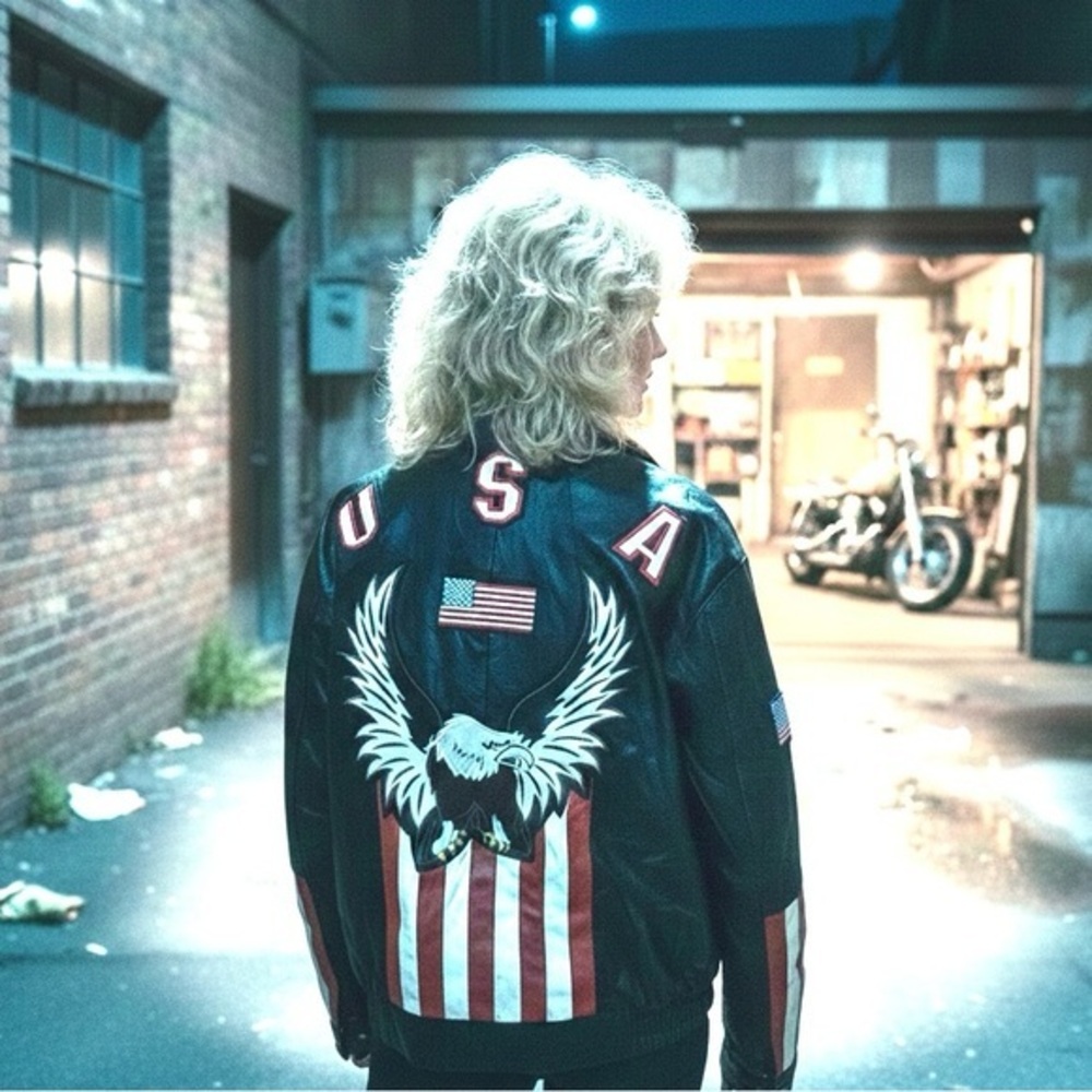 Legacy Americana Leather Patchwork Jacket USA Eagle Amazing